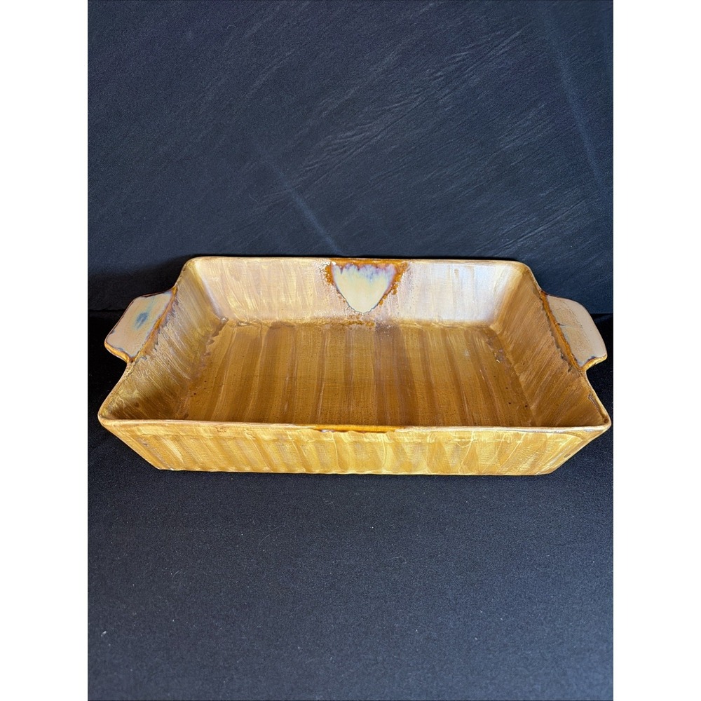 Vintage Sango Splash 4951 Brown 9 X 13 Lasagna Oven Proof Ceramic Baker